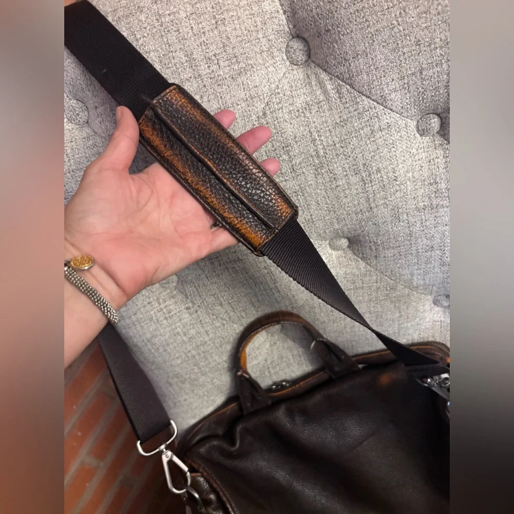 Banana Republic Dark Brown Pebbled Leather Briefcase